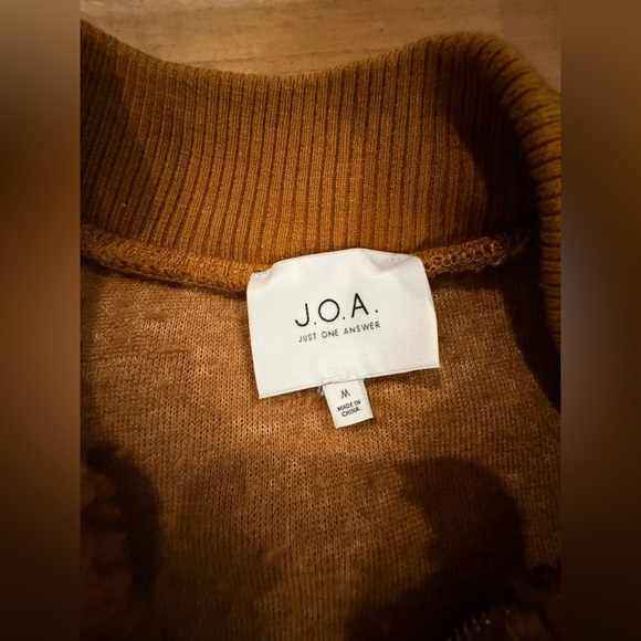 J.O.A Teddy Fur Pullover Sweater Jacket | Tan Brown | Size Medium - Picture 3 of 11